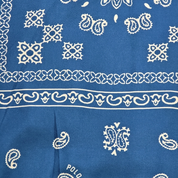 Polo Ralph Lauren Paisley print oversized shirt blue color size M - Picture 15 of 15